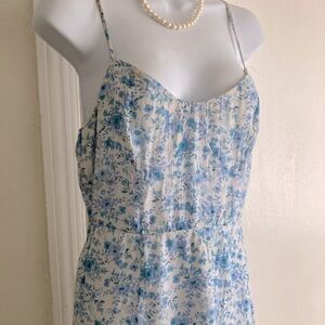 Trixxi + Macy’s Pale Blue and White Maxi Floral Print Dress Junior M